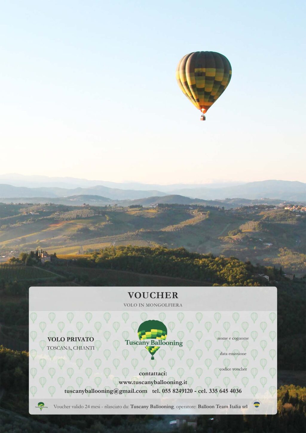 Tuscany Hot Air Balloon Gift Voucher